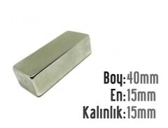 40 x 15 x 15 mm Neodyum Mıknatıs
