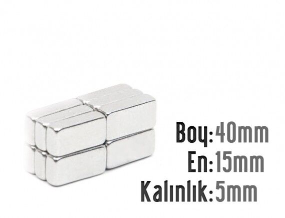 40 x 15 x 5 mm Neodyum Mıknatıs