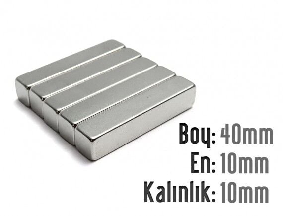 40 x 10 x 10 mm Neodyum Mıknatıs