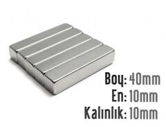 40 x 10 x 10 mm Neodyum Mıknatıs