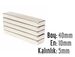40 x 10 x 5 mm Neodyum Mıknatıs