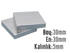 30 x 30 x 5 mm Neodyum Mıknatıs