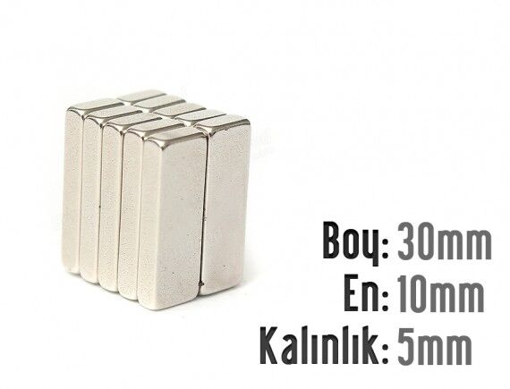 30 x 10 x 5 mm Neodyum Mıknatıs