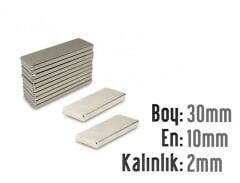 30 x 10 x 2 mm Neodyum Mıknatıs