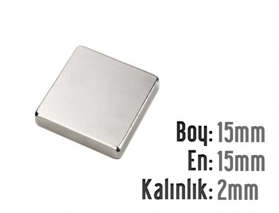 15 x 15 x 2 mm Neodyum Mıknatıs