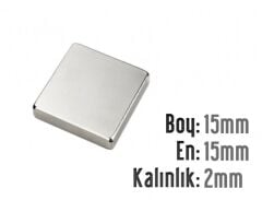 15 x 15 x 2 mm Neodyum Mıknatıs