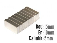 15 x 10 x 5 mm Neodyum Mıknatıs