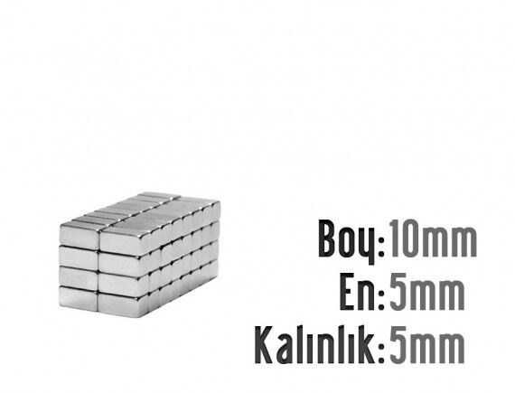 10 x 5 x 5 mm Neodyum Mıknatıs