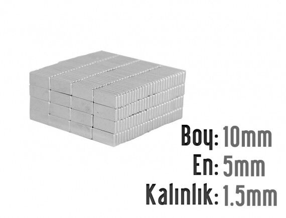 10 x 5 x 1,5 mm Neodyum Mıknatıs