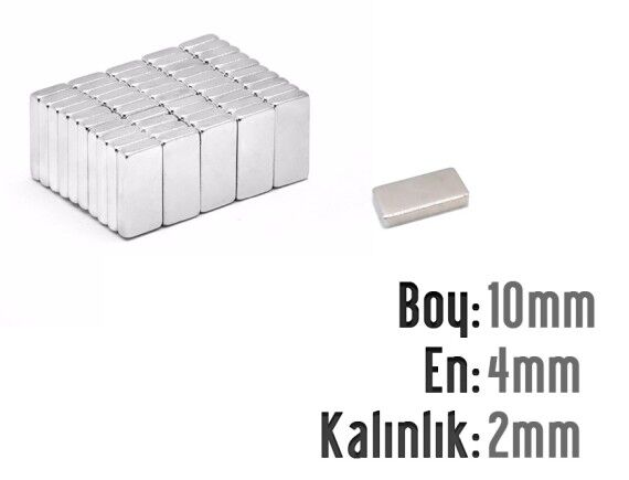 10 x 4 x 2 mm Neodyum Mıknatıs