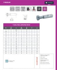 Ø45 x 20 mm T - Kanal Freze Çapraz Dişli