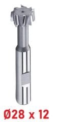 Ø28 x 12 mm T - Kanal Freze Çapraz Dişli