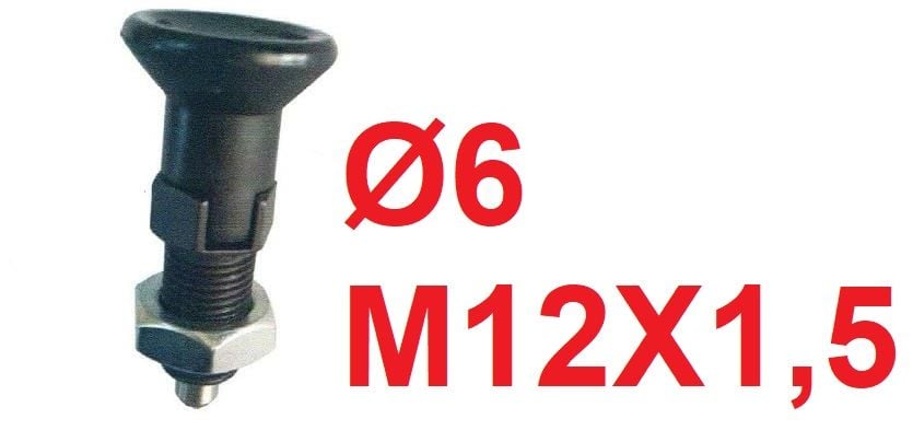 Ø6 M12 x 1,5 İndeks Kilitli Pim