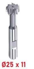 Ø25 x 11 mm T - Kanal Freze Çapraz Dişli