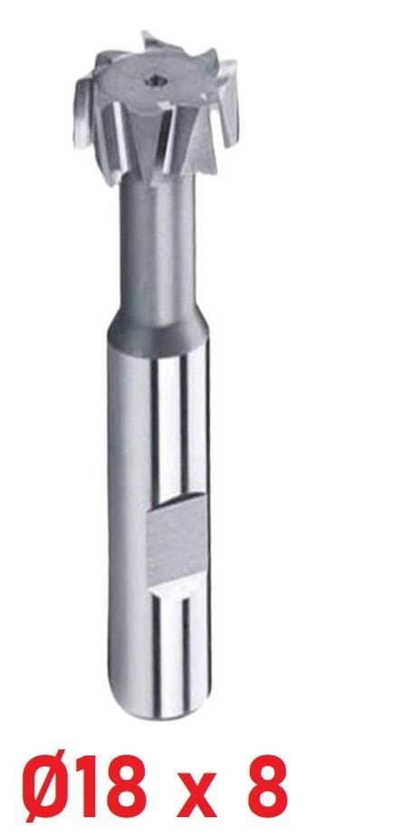 Ø18 x 8 mm T - Kanal Freze Çapraz Dişli