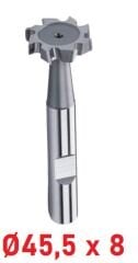 Ø45,5 x 8 mm T - Yarık Freze Çapraz Dişli