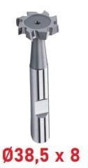 Ø38,5 x 8 mm T - Yarık Freze Çapraz Dişli