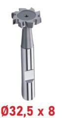Ø32,5 x 8 mm T - Yarık Freze Çapraz Dişli