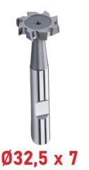 Ø32,5 x 7 mm T - Yarık Freze Çapraz Dişli