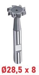 Ø28,5 x 8 mm T - Yarık Freze Çapraz Dişli
