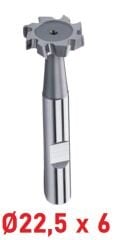 Ø22,5 x 6 mm T - Yarık Freze Çapraz Dişli