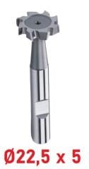 Ø22,5 x 5 mm T - Yarık Freze Çapraz Dişli