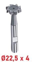 Ø22,5 x 4 mm T - Yarık Freze Çapraz Dişli