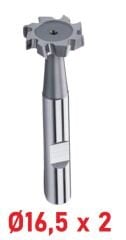 Ø16,5 x 2 mm T - Yarık Freze Çapraz Dişli