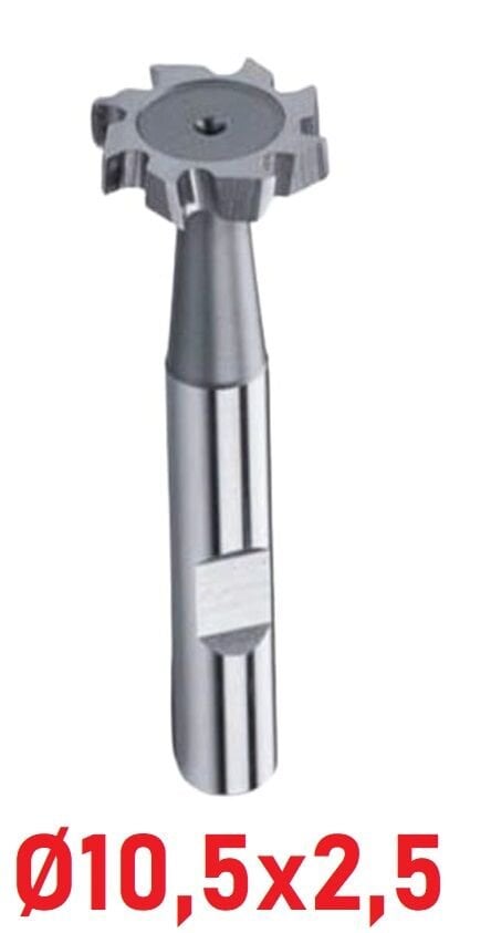 Ø10,5 x 2,5 mm T - Yarık Freze Çapraz Dişli