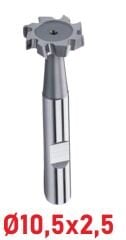 Ø10,5 x 2,5 mm T - Yarık Freze Çapraz Dişli