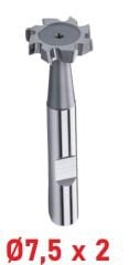 Ø7,5 x 2 mm T - Yarık Freze Düz Dişli