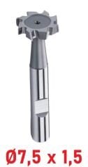 Ø7,5 x 1,5 mm T - Yarık Freze Düz Dişli