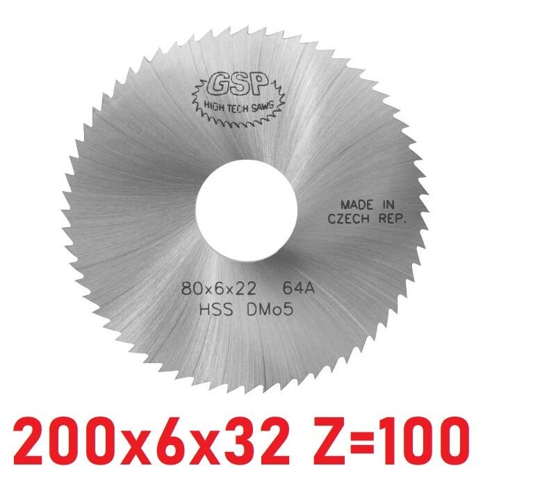 200 x 6 x 32 mm Z=100 Daire Testere HSS DIN1837