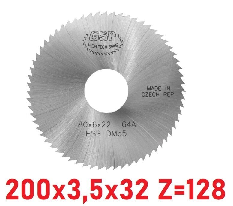 200 x 3,5 x 32 mm Z=128 Daire Testere HSS DIN1837
