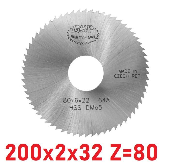 200 x 2 x 32 mm Z=80 Daire Testere HSS DIN1837