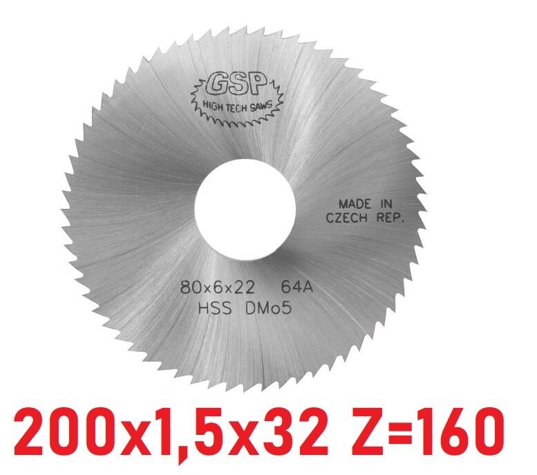 200 x 1,5 x 32 mm Z=160 Daire Testere HSS DIN1837