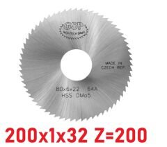 200 x 1 x 32 mm Z=200 Daire Testere HSS DIN1837