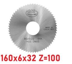 160 x 6 x 32 mm Z=100 Daire Testere HSS DIN1837