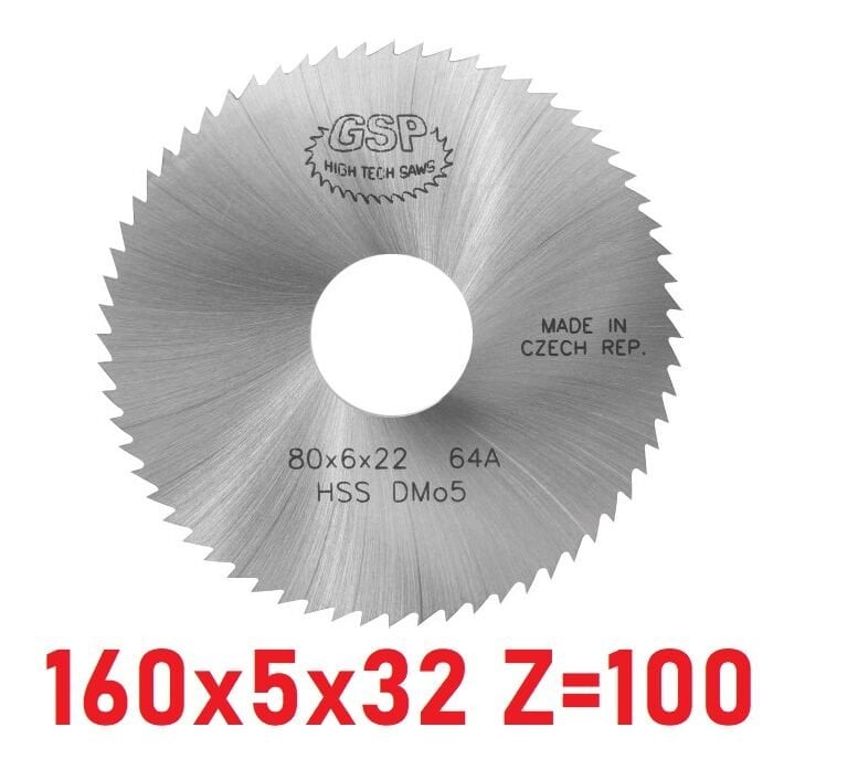 160 x 5 x 32 mm Z=100 Daire Testere HSS DIN1837
