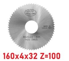 160 x 4 x 32 mm Z=100 Daire Testere HSS DIN1837