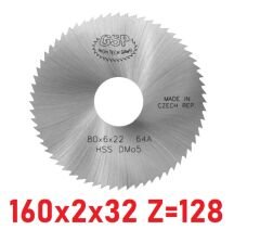 160 x 2 x 32 mm Z=128 Daire Testere HSS DIN1837