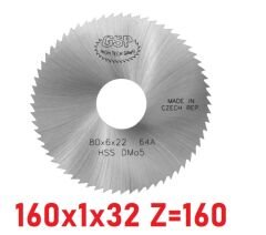 160 x 1 x 32 mm Z=160 Daire Testere HSS DIN1837