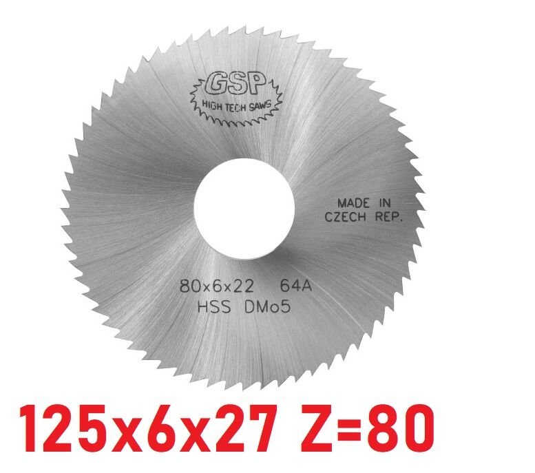 125 x 6 x 27 mm Z=80 Daire Testere HSS DIN1837