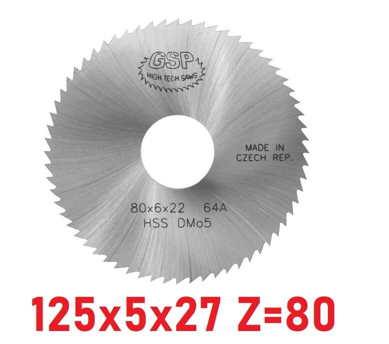 125 x 5 x 27 mm Z=80 Daire Testere HSS DIN1837