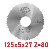 125 x 5 x 27 mm Z=80 Daire Testere HSS DIN1837