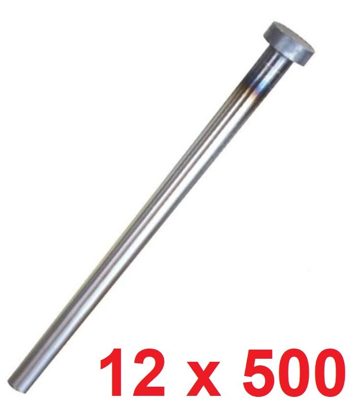 Ø12 x 500 mm Silindir Başlı İtici Pim