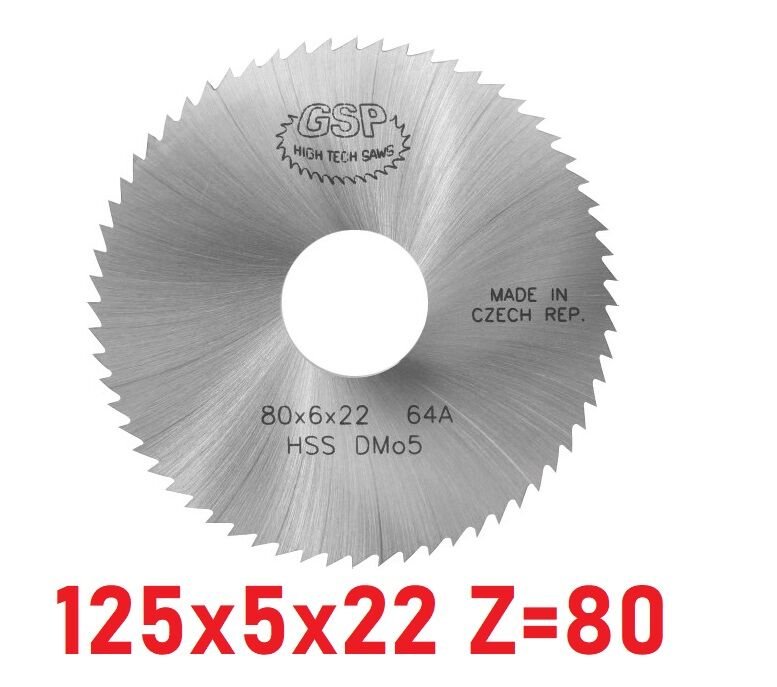 125 x 5 x 22 mm Z=80 Daire Testere HSS DIN1837