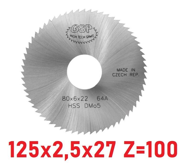 125 x 2,5 x 27 mm Z=100 Daire Testere HSS DIN1837