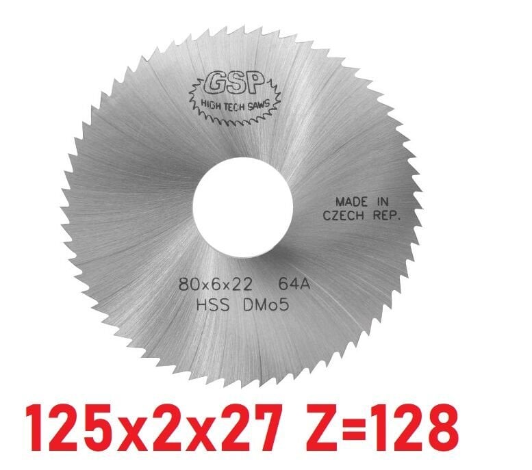 125 x 2 x 27 mm Z=128 Daire Testere HSS DIN1837