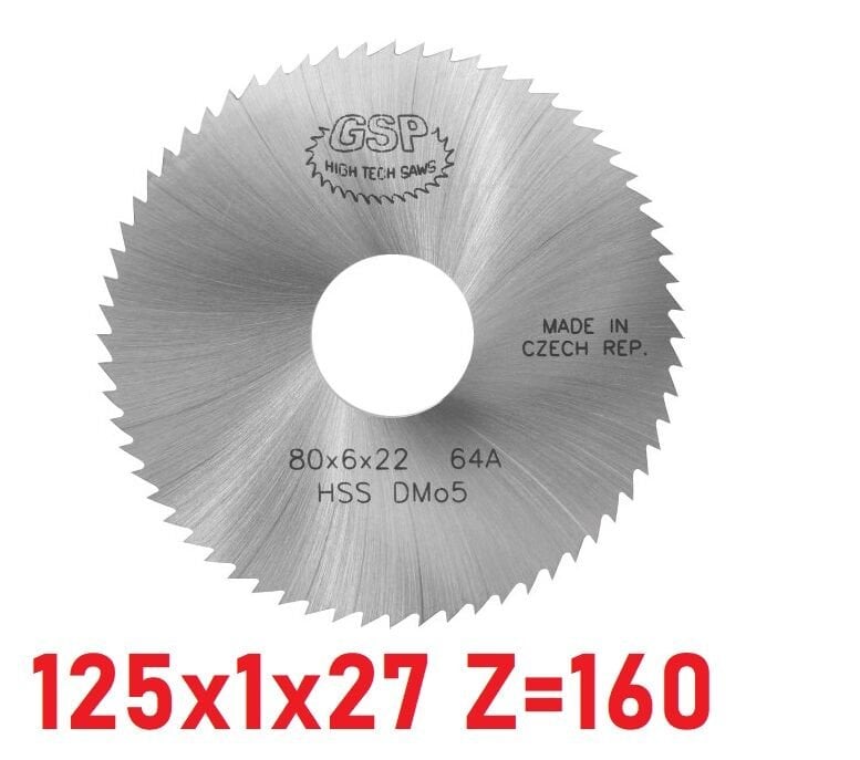 125 x 1 x 27 mm Z=160 Daire Testere HSS DIN1837